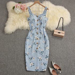 Button Floral Dress